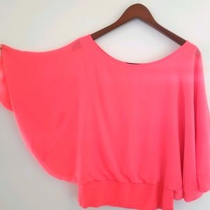 Coral colored batwing blouse